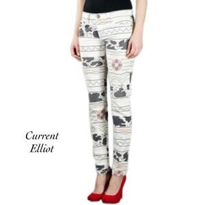 Current Elliot Vintage Tribal Patten Distressed Skinny Ankle Jeans NWT Size 23